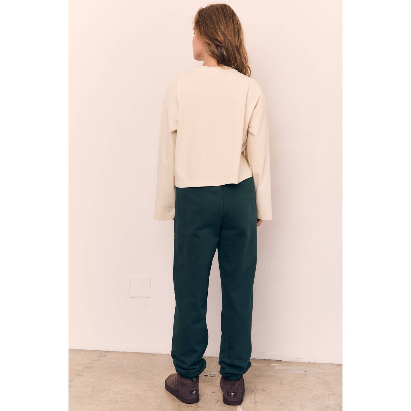 Mineral Washed Cotton Oversized Long Sleeve Blank Tee