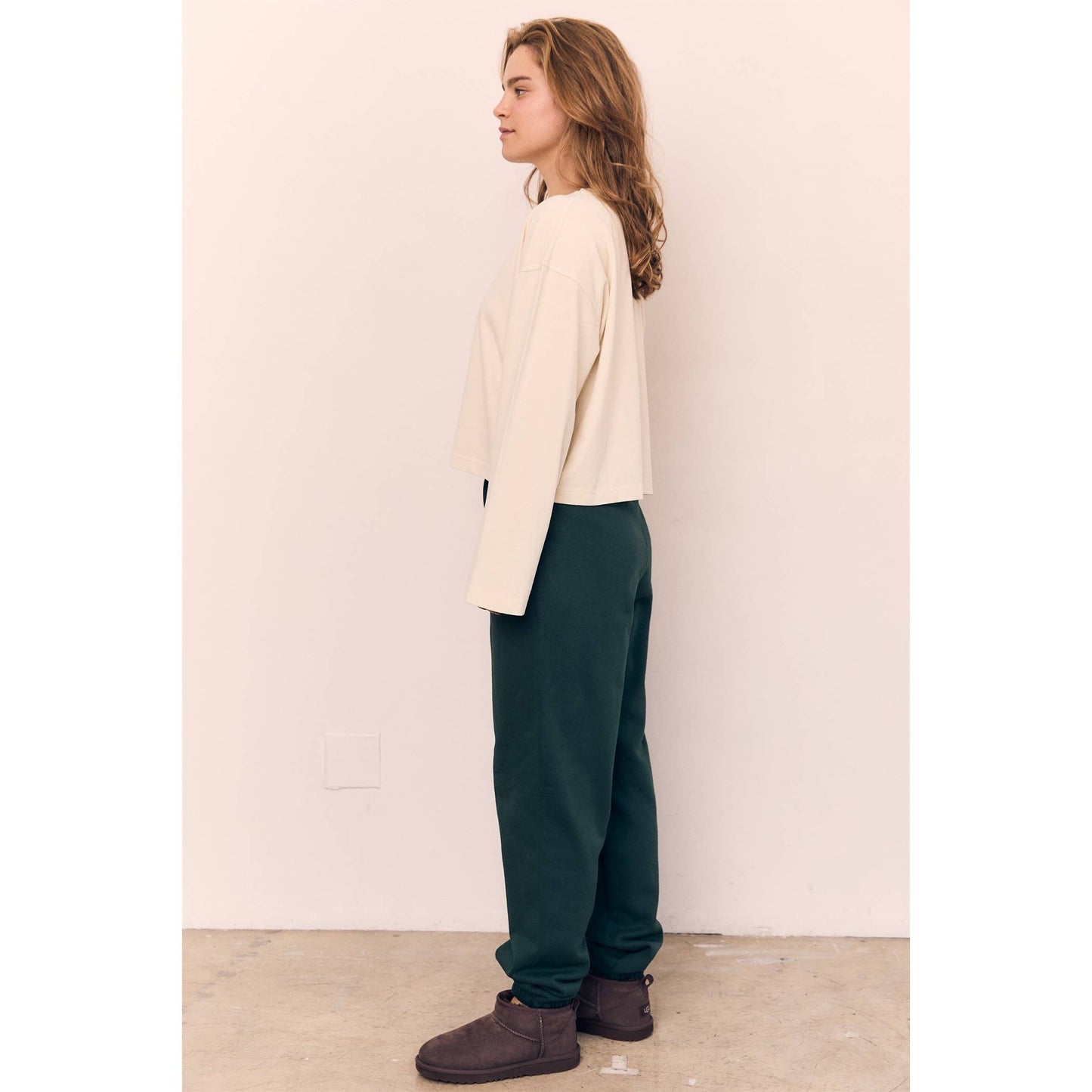 Mineral Washed Cotton Oversized Long Sleeve Blank Tee