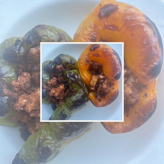 Stuffed Roasted Peppers (Tofu Walnut 'Meat)