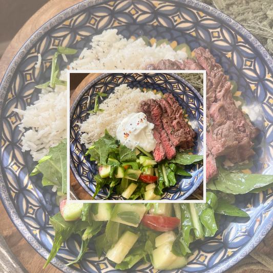 Herbed Steak & Rice Greek Bowl