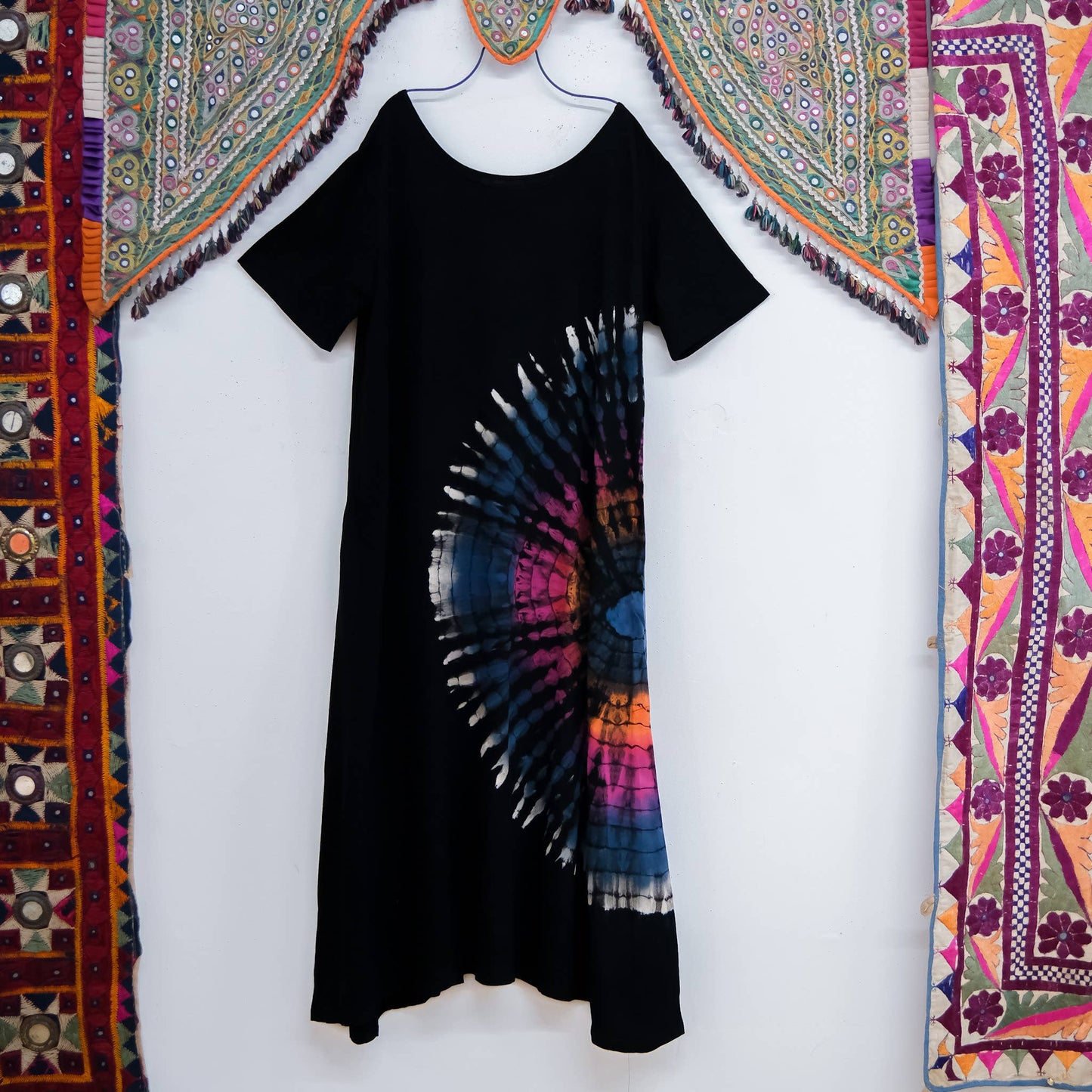 Tie Dye Long Boho Dress with Slit