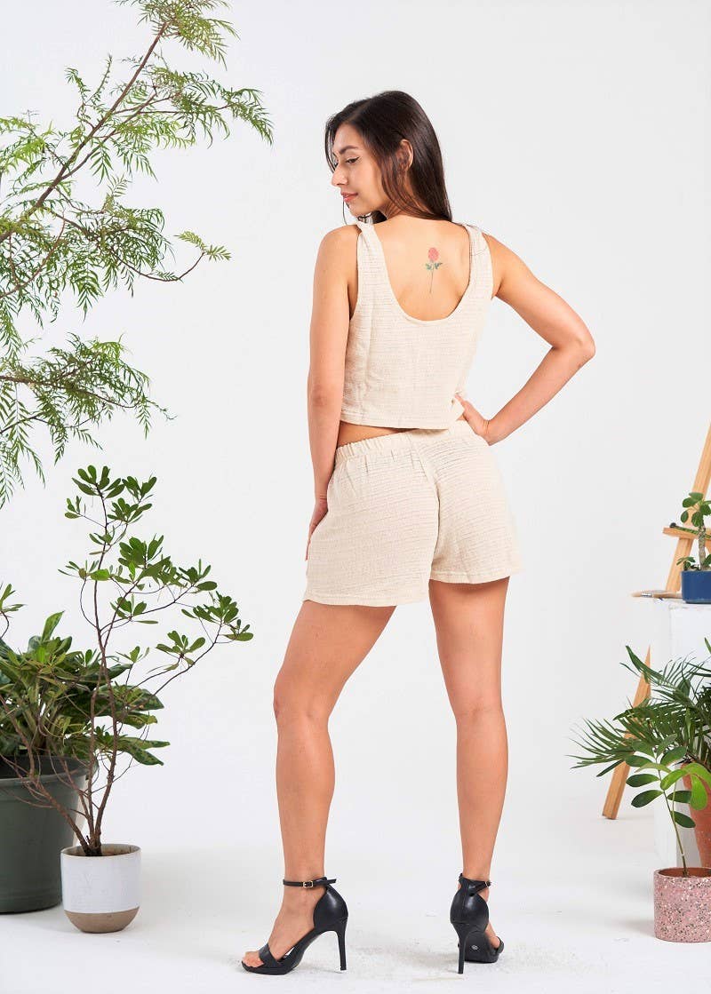 Cotton Solid Crop Tank