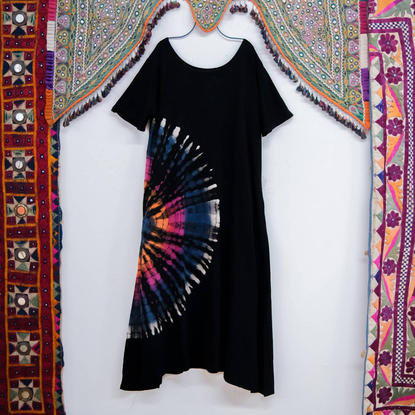Tie Dye Long Boho Dress with Slit