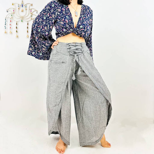 Cotton Double Layer Palazzo Pants