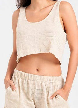 Cotton Solid Crop Tank