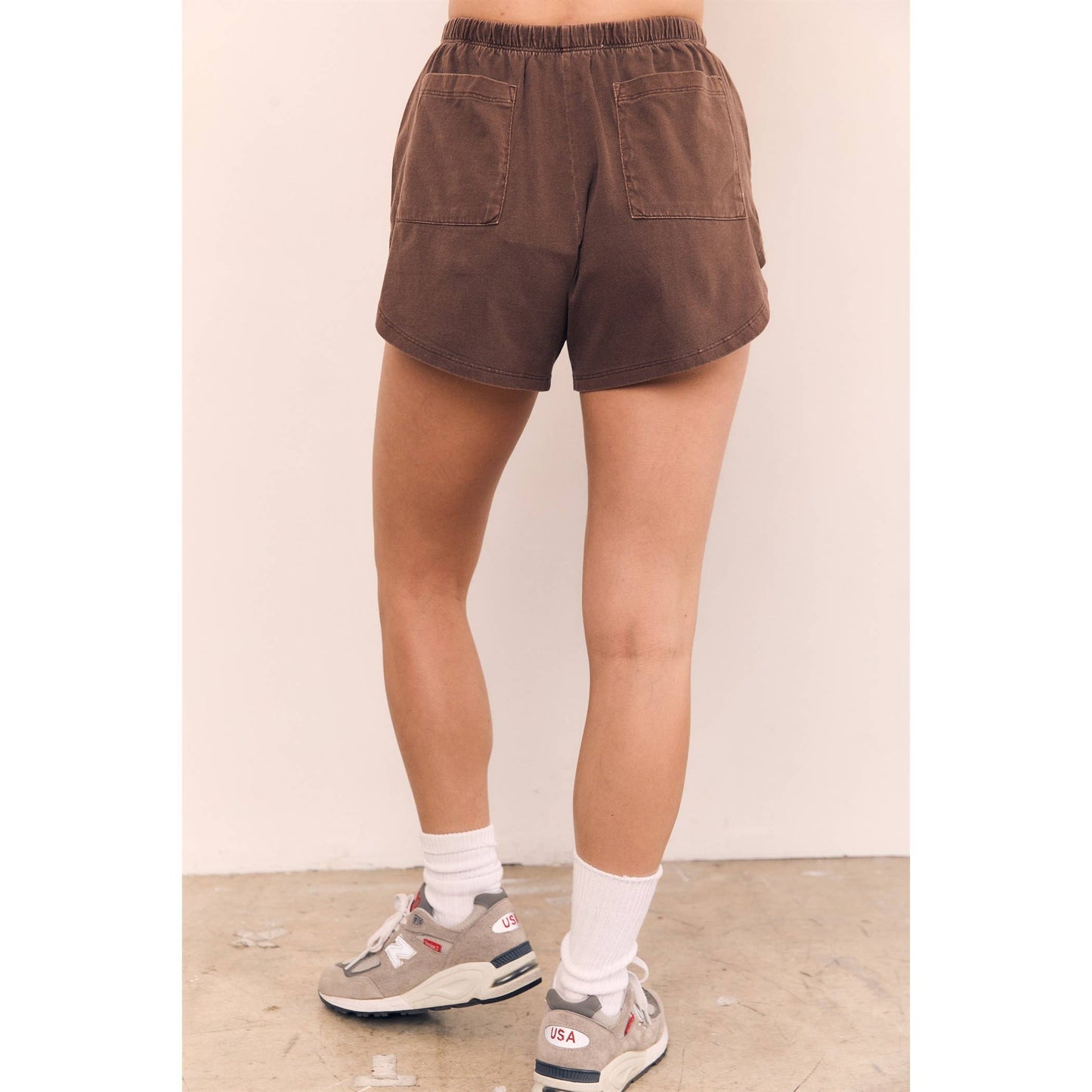 Mineral Washed Cotton Dolphin Shorts