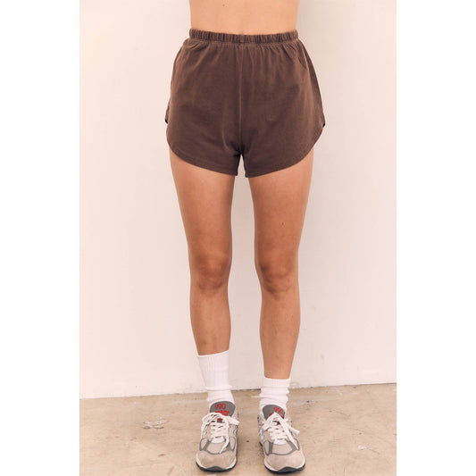 Mineral Washed Cotton Dolphin Shorts